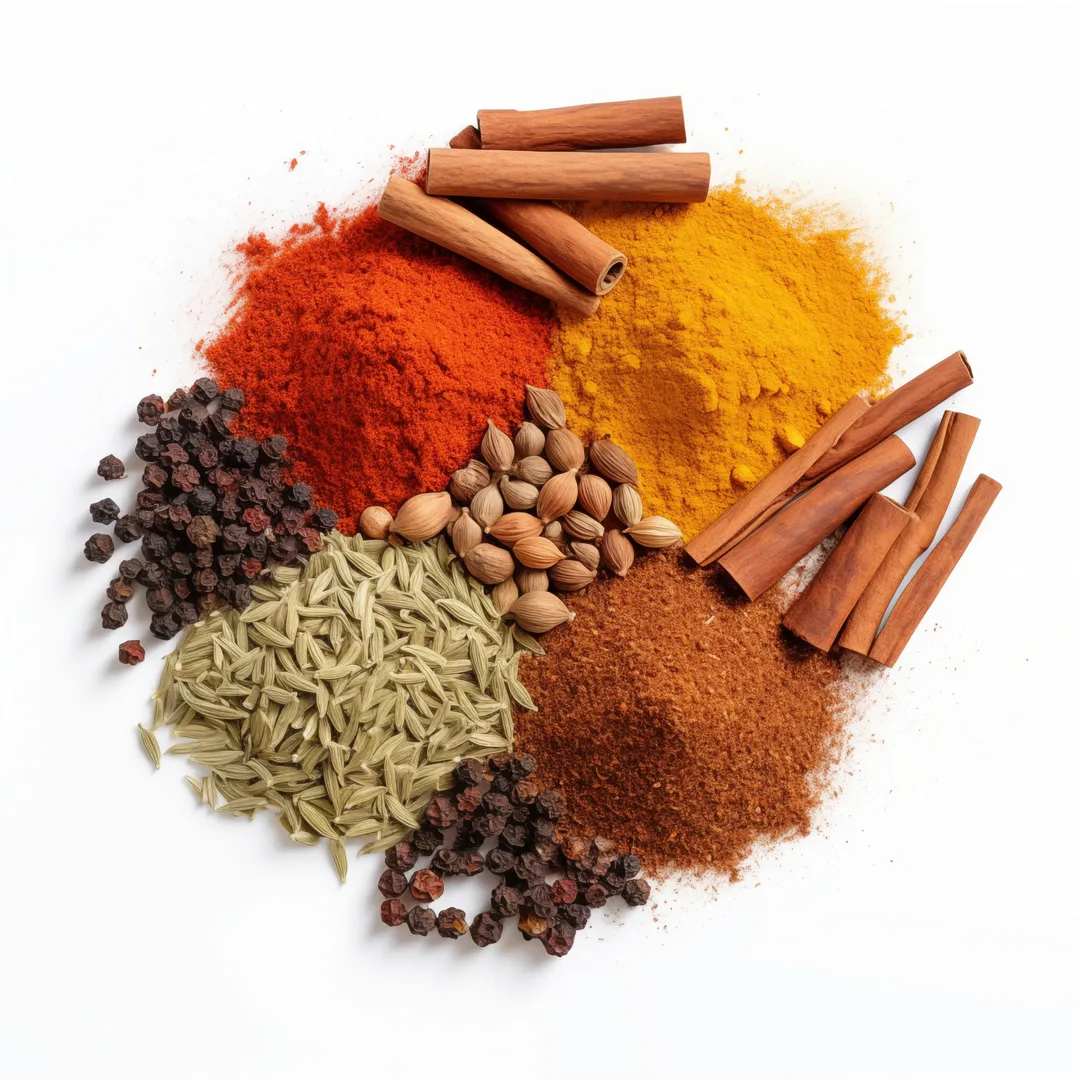 assorted-spices-herbs-arranged-white-background